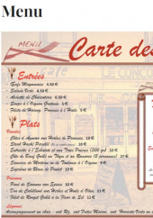 Menu Le Concorde - Les menus