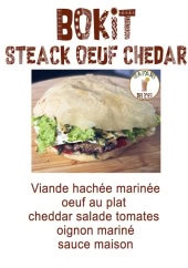 Menu Safari Delices - Bokit steak œuf chedar