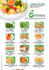 Menu Zaki Sushi - Les entrées et accompagnements