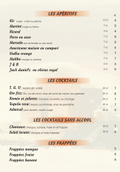 Menu Parma - Les apéritifs, cocktails, ...