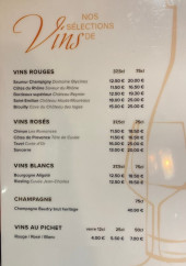 Menu Chez Lili - Les vins