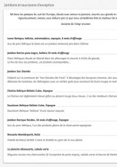 Menu Le Millésime - Jambons et saucissons d'exception