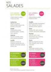 Menu Fresh&Cie - les salades 