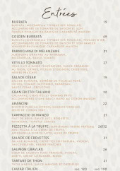 Menu Luci - Les entrées