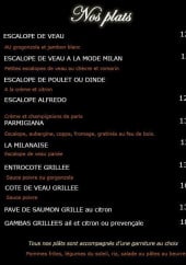 Menu Volcano - les plats