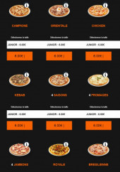 Menu House Pizza - Les pizzas à base tomates suite