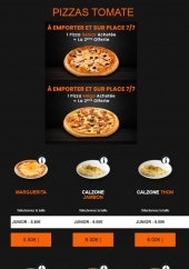 Menu House Pizza - Les pizzas à base tomates