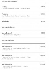 Menu Tacos Francais - Les meilleurs ventes, menu enfant