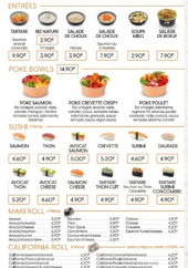 Menu Sushi Wan - Les entrées, sushi et  poké bowls,...