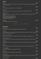 Menu Mon Bistrot - Les salades et street foods
