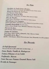 Menu Restaurant L'Etoile - Les plats et desserts