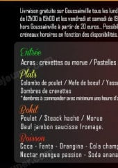 Menu Angy et Hadja - Les entrées, plats,....