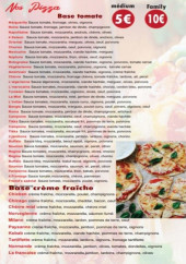 Menu Friends Pizza - Les pizzas