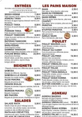 Menu Le Punjab - Les entrées, les beignets, les salades ...