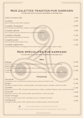 Menu Le Triskell - Galettes et spécialités