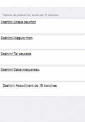 Menu Aux Baguettes d'Asie - Sashimi