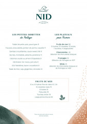 Menu Le Nid - Les petites assiettes et plateaux