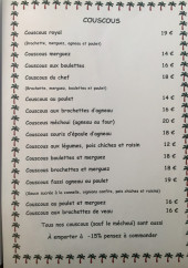 Menu Ô Marrakech - Les couscous