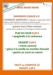 Menu La Cigogne du Vexin - Sandwiches chauds, plats du jour et desserts 