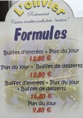 Menu L'Olivier - Les menus