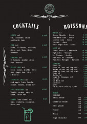 Menu La cuisine du marché - Cocktails et boissons