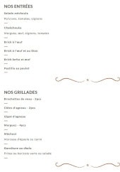 Menu Le Palmier - Les entrées et grillades