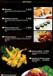 Menu Yori - Entrées
