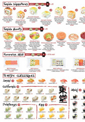 Menu Tohido - Tohido, formule midi, sushis,..