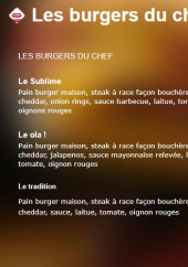 Menu H-express - les burgers et assiettes