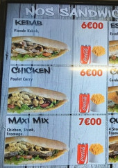 Menu 5ème avenue - Les sandwichs