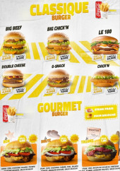 Menu L’atelier du snack - Les burgers classiques et burgers gourmets