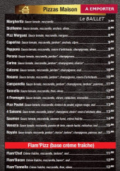 Menu Le Baillet - Les pizzas