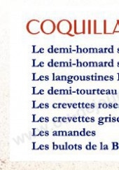 Menu La Criée - Les coquillages crustaces