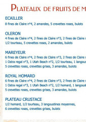 Menu La Criée - Les plateaux de fruit de mer