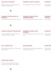Menu Prêt à manger - Les sandwiches