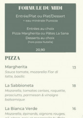 Menu Casa Pepe - Les pizzas et formules