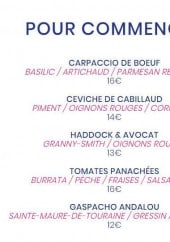 Menu Culinaire Bazaar - les entrées