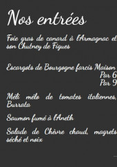 Menu L'Ardoise de Roissy - Les entrées