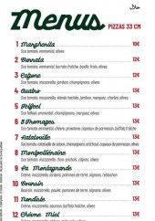 Menu La Pizza Du Chef - Les menus et sandwichs