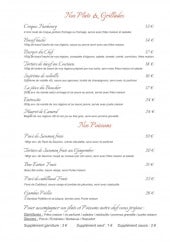 Menu Le Faubourg - Plats, grillades et poissons 