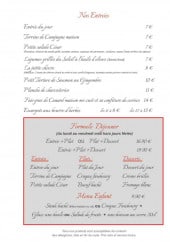 Menu Le Faubourg - Entrées et formules déjeuner 