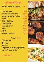 Menu Le becktos2 - Les plats et desserts à emporter