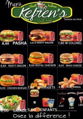 Menu Kefren's - Menu à la carte 