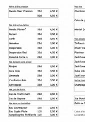 Menu JackTavern - Boissons et vins