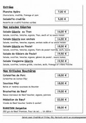 Menu JackTavern - Entrées, salades et boissons