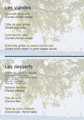 Menu Le filet du pêcheur - Les viandes et desserts