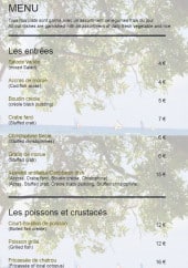 Menu Le filet du pêcheur - Les entrées, poissons et crustacés