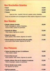 Menu Le Metis Café - Les brochettes, viandes et poissons