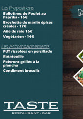 Menu Taste - Exemple de menu