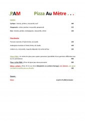 Menu Pizzéria Pam - Les pizzas